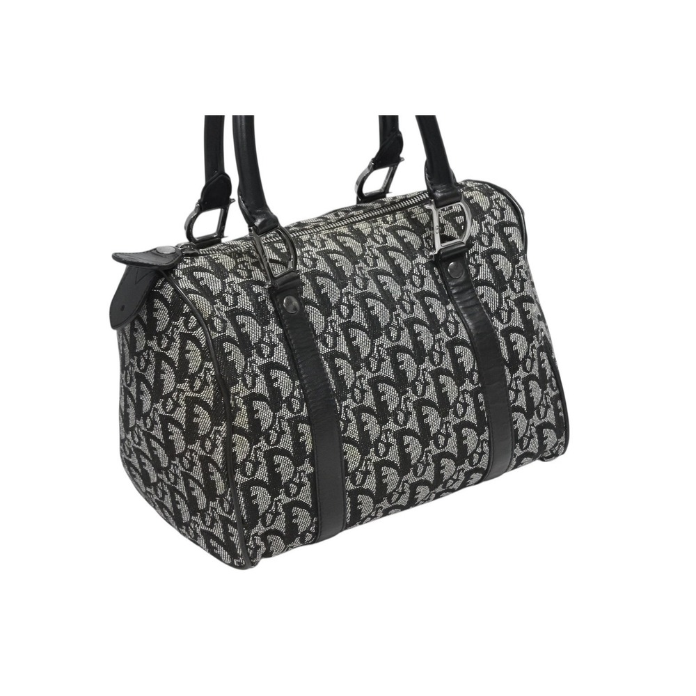 Dior Bag Canvas Handbag Boston Christian Black Trotter - Picture 4 of 10